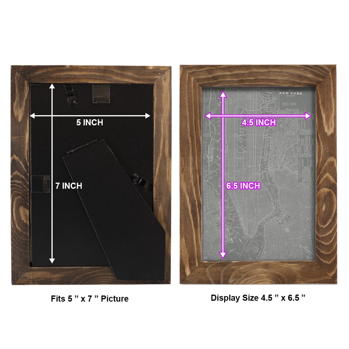 City Map of New York -Framed Print w/glass-Walnut