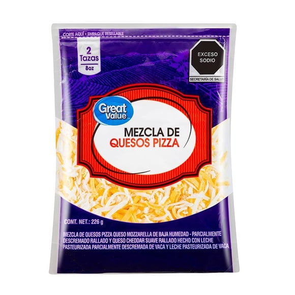 Queso Great Value rallado pizza 226 g
