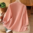 thumbnail image 4 of ShiShine Womens Trendy Embroidery Tops 3/4 Long Sleeve Button T Shirts Dressy Casual Blouses Loose Tunics, 4 of 4