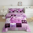 thumbnail image 2 of Feelyou Modern Skating Lover Bedding Comforter Set for Kids, Ice Skates Sport Twin Comforter Sets, Dreamy Purple Patchwork Reversible Bedding Set, Luxury Bedroom Decor, 2pcs, 2 of 8