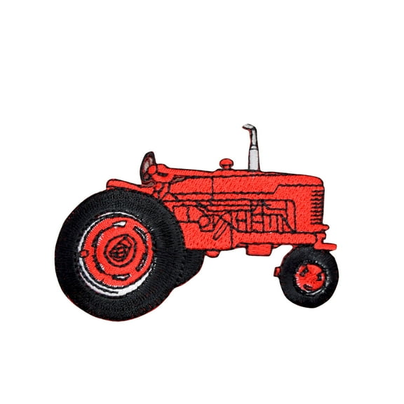 Red Farm Tractor - Iron on Applique/Embroidered Patch
