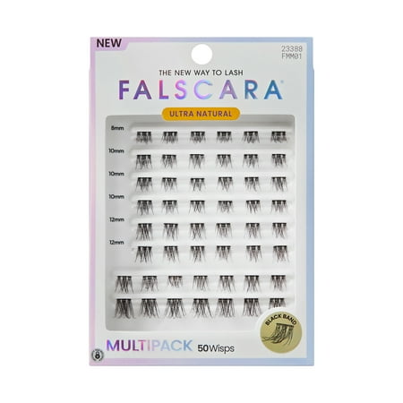 Kiss Falscara Multipack False Eyelashes Lash Extensions, Ultra Natural, 50 Lash Clusters