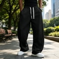 thumbnail image 5 of Baggy Sweatpants Men Wide Leg Sweatpants with Pockets Light Weight Gym Drawstring Straight Leg Pants for Men, 2XL, 5 of 7