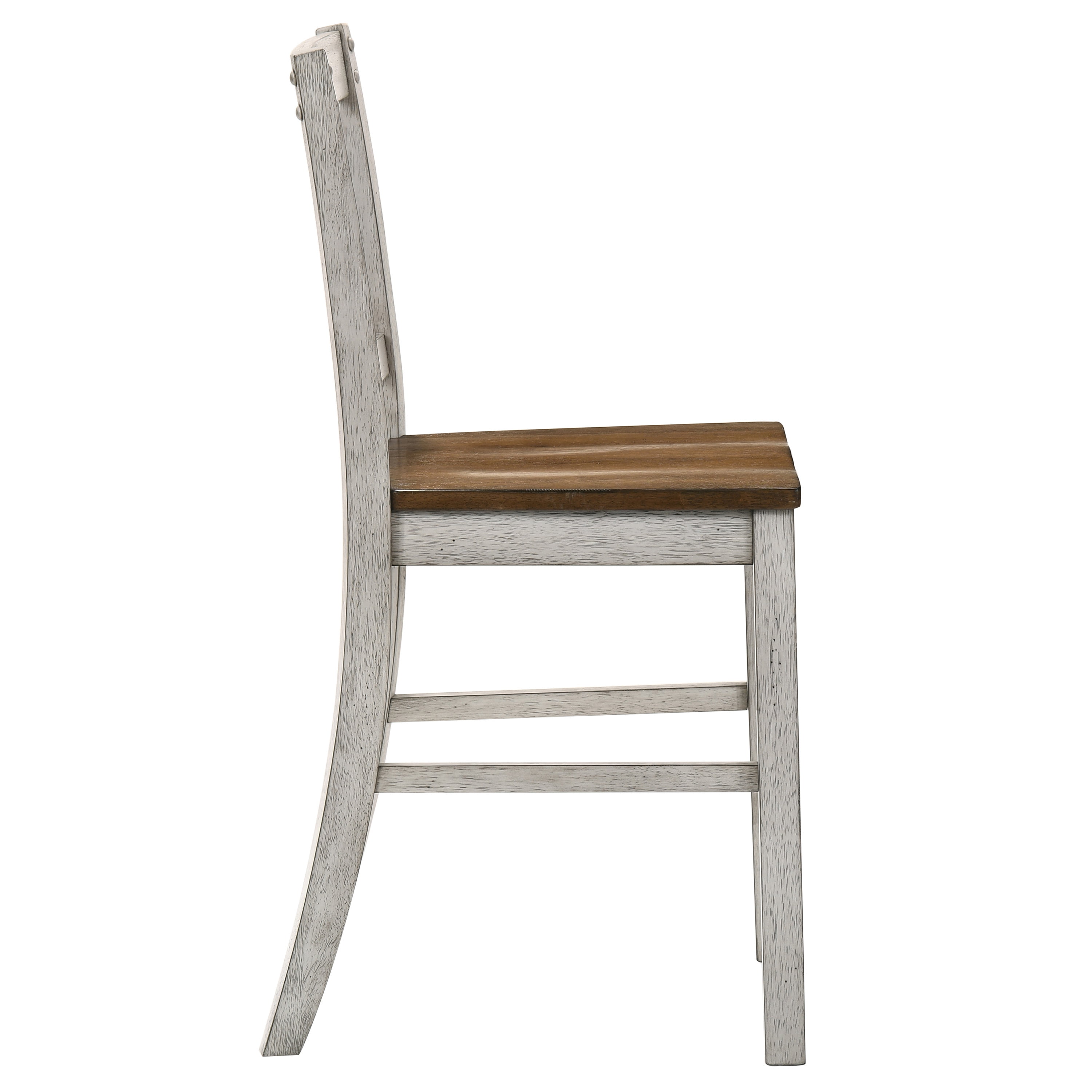 Furniture of America Waco Slat Back Wood White and Oak Counter Height Chairs (Set of 2)
