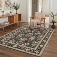 thumbnail image 5 of GENIMO 2' x 6' Runner Rug, Machine Washable Non Slip Low Pile Hallway Runner Rug for Kitchen Laundry Room, Romantic Floral, Dusty Charcoal, 5 of 6