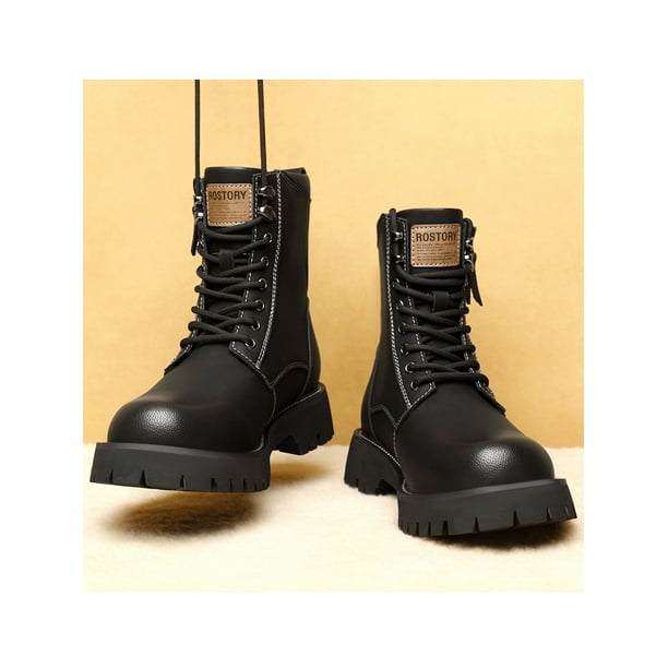 Woobling Mens Combat Boot Waterproof Work Boots Comfort Ankle