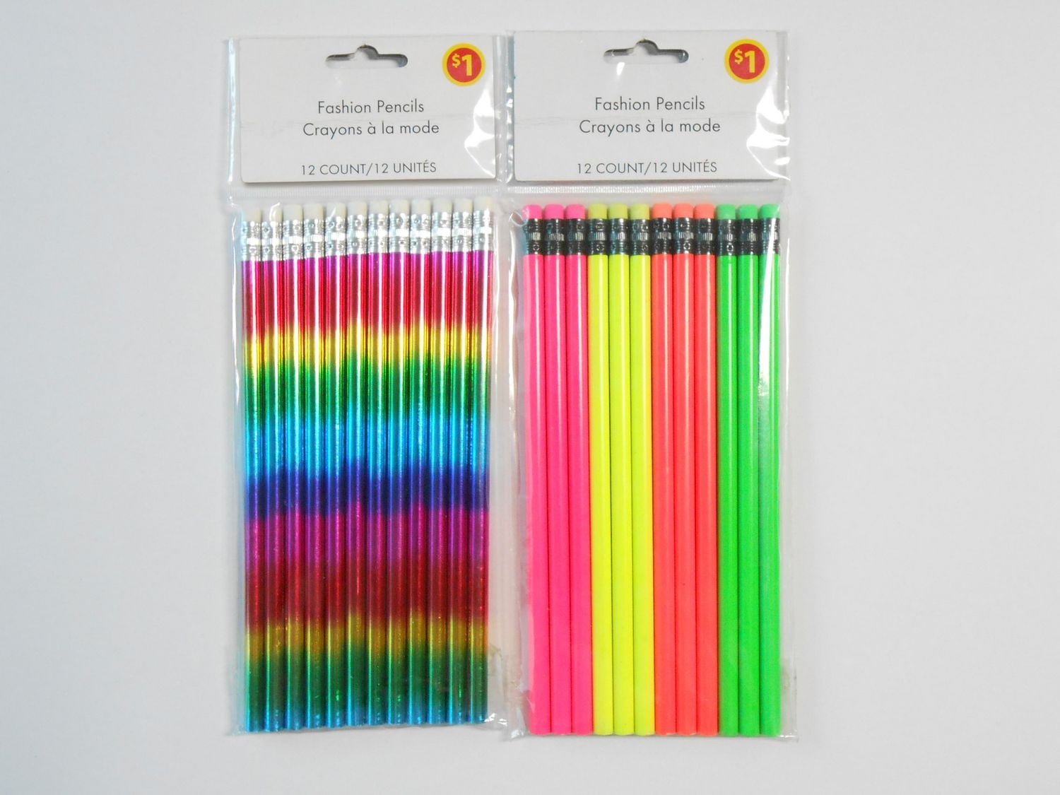 12 Count Fashion Pencils Packed in oppbag withe header card .