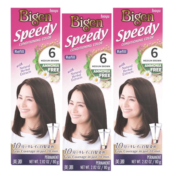 Bigen Speedy Conditioning Color Refill: 6 Medium Brown - 3 Pack