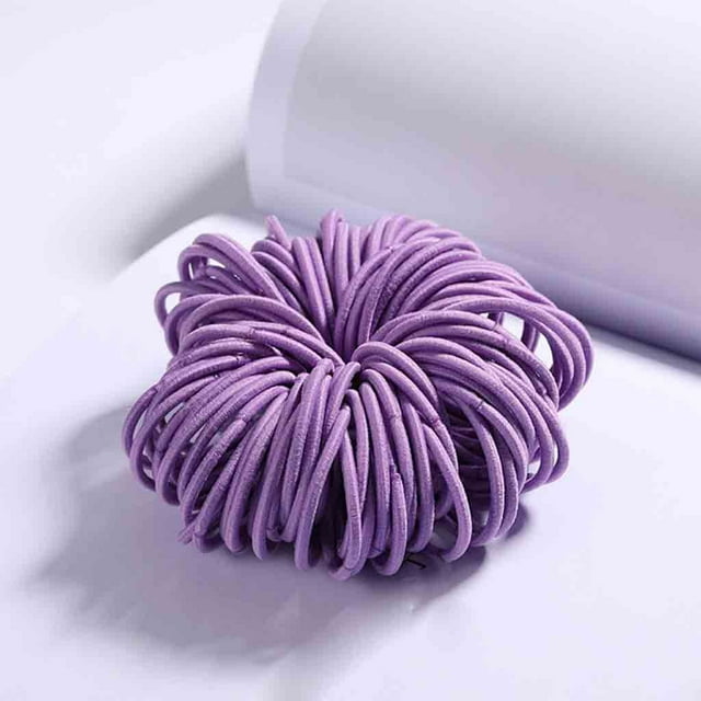 100 Pcs de Élastiques à Cheveux en Nylon de 3 cm pour Filles, Bijoux de Corde à Cheveux Colorés