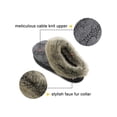 thumbnail image 3 of Women's Soft Yarn Cable Knitted Slippers Memory Foam Anti-Skid Sole House Shoes w/Faux Fur Collar, Indoor & Outdoor, 3 of 5
