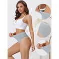 thumbnail image 3 of DARING DIVA Women's High Waist Tummy Control Stretch Thongs Underwear S Grey, 3 of 6