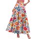 thumbnail image 2 of TaTaai Women's Boho Floral Print High Waist Maxi Skirt Elastic Waist A-Line Ruffle Hem Long Skirt with Pockets for Casual Weekend Outings Gift, 2 of 9