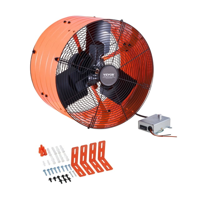 VEVOR 16 Inch Gable Mount Fan 2940 CFM Attic Exhaust Fan with Adjustable Thermostat