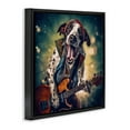 thumbnail image 4 of Stupell Industries Musician Dog Singing Animals Painting Black Floater Framed Canvas Art Print Wall Art, 25 x 25, 4 of 10