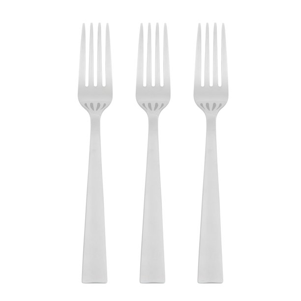 Mainstays Chiazza Stainless Steel Dinner Fork, 3 Piece Set, Silver