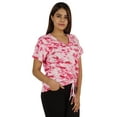 thumbnail image 2 of Moomaya Tie Dye Short Sleeve Ruching Tops For Women V-Neck Casual Jersey Tee, 2 of 8