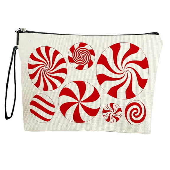 putnchl Christmas Candy Cosmetic Bag Women's Portable Storage Bag