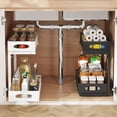 thumbnail image 4 of Blanca under - sink organizer: pull - out gabinete organizer con adjustable height, 2 - tier design y sliding cajones, ideal para para kitchen y bathroom almacenamiento, 4 of 6