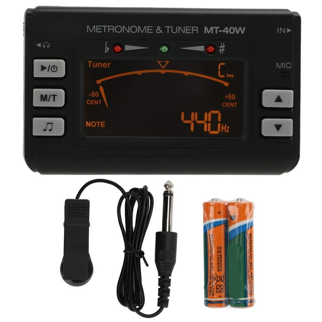 Metrónomo Afinador Instrumento Eléctrico LCD 3 Modos de Captura para Guitarra Violín Saxofón MT‑40W Instrumento de Viento