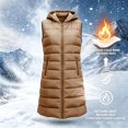 thumbnail image 5 of Yutgune Women's Long Hooded Puffer Vest Zip Up Sleeveless Quilted Jacket with Zipper Pockets, 5 of 8
