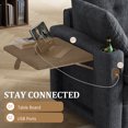 thumbnail image 5 of Timbernest 89" Cloud Sectional Sofa with Storage and Charging Ports, Chenille Couch for Living Room, 3-Seat, Dark Gray, 5 of 9