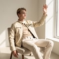 thumbnail image 3 of SHARO Men's Ivory Leather Striking, Stylish Outerwear Jacket, 3 of 7