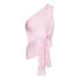 thumbnail image 3 of Top corto de encaje con un solo hombro para mujer - Tirantes finos y espalda descubierta - Poliéster - Para salir en verano - Tallas S-L, 3 of 3