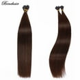 thumbnail image 3 of Benehair Human Hair Extensions 1g Nano Ring I Tip Remy Hair Loop in Microlink Full Head Women Seamless Brown 100g, 3 of 12