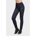 thumbnail image 2 of Sofra Women Polar Fleece Jeans Leggings S, Blue, 2 of 5