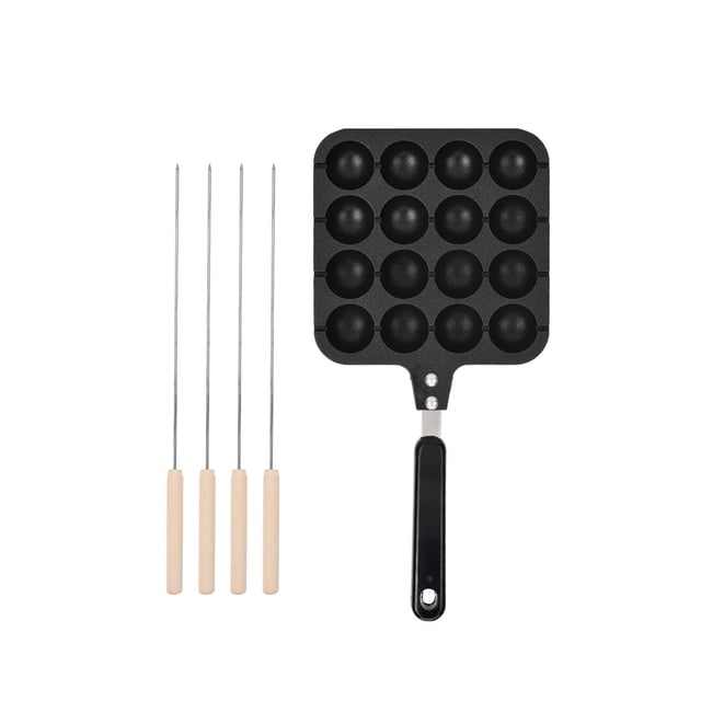 Molde De Cocina Antiadherente Takoyaki De 16 Agujeros Takoyaki, Bandeja Para Hornear Takoyaki Placa Para Parrilla, Molde Para Panqueques Redondo Antiescaldado Con 4 Agujas Para Hornear Speravity HA015882-00