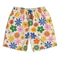 thumbnail image 5 of Goofa Groovy Daisy Flowers Printed Mens Swim Trunks Summer Quick Dry Short Beach Swimwear Bathing Suits-Large, 5 of 9