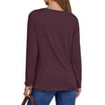 thumbnail image 4 of SHINE UP 2 Pack Womens Blouses Pleat Long Sleeve Shirts Crewneck Casual Tunic Tops, 4 of 7