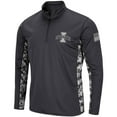 thumbnail image 2 of Men's Colosseum Charcoal Iowa State Cyclones OHT Military Appreciation Digital Camo Lightweight Quarter-Zip Pullover, 2 of 4