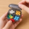 thumbnail image 4 of Pill Organizer 8 Compartment Double Layer Plastic Portable Small Case for Travel Daily Use, 4 of 6