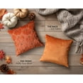 thumbnail image 6 of Fall Pumpkins Decorative Pillow Covers 16x16 Set of 2, Dark Rust Red Soft Plush Faux Fur Wool Farmhouse Throw Cushion Cases for Autumn Thanksgiving Holiday Home Decorations, 6 of 14
