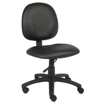 Boss Office Products Armless Vinyl Diamond Task Chair with Casters, Black