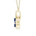 thumbnail image 2 of ANGARA Natural Prong-Set Two Stone Blue Sapphire Halo Pendant in 14K Yellow Gold for Women (Size-3.7mm) | September Birthstone, Anniversary, Jewelry Gift for Women | Natural Blue Sapphire Necklace, 2 of 8