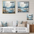 thumbnail image 4 of Designart "Blue White Modern Scandinavian Winter Painting V" Landscapes Floater Framed Wall Art Print, 4 of 7