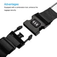 thumbnail image 3 of Uxcell 2m Adjustable Suitcase Belts with Combination Lock Luggage Straps Black 3 Pack, 3 of 5