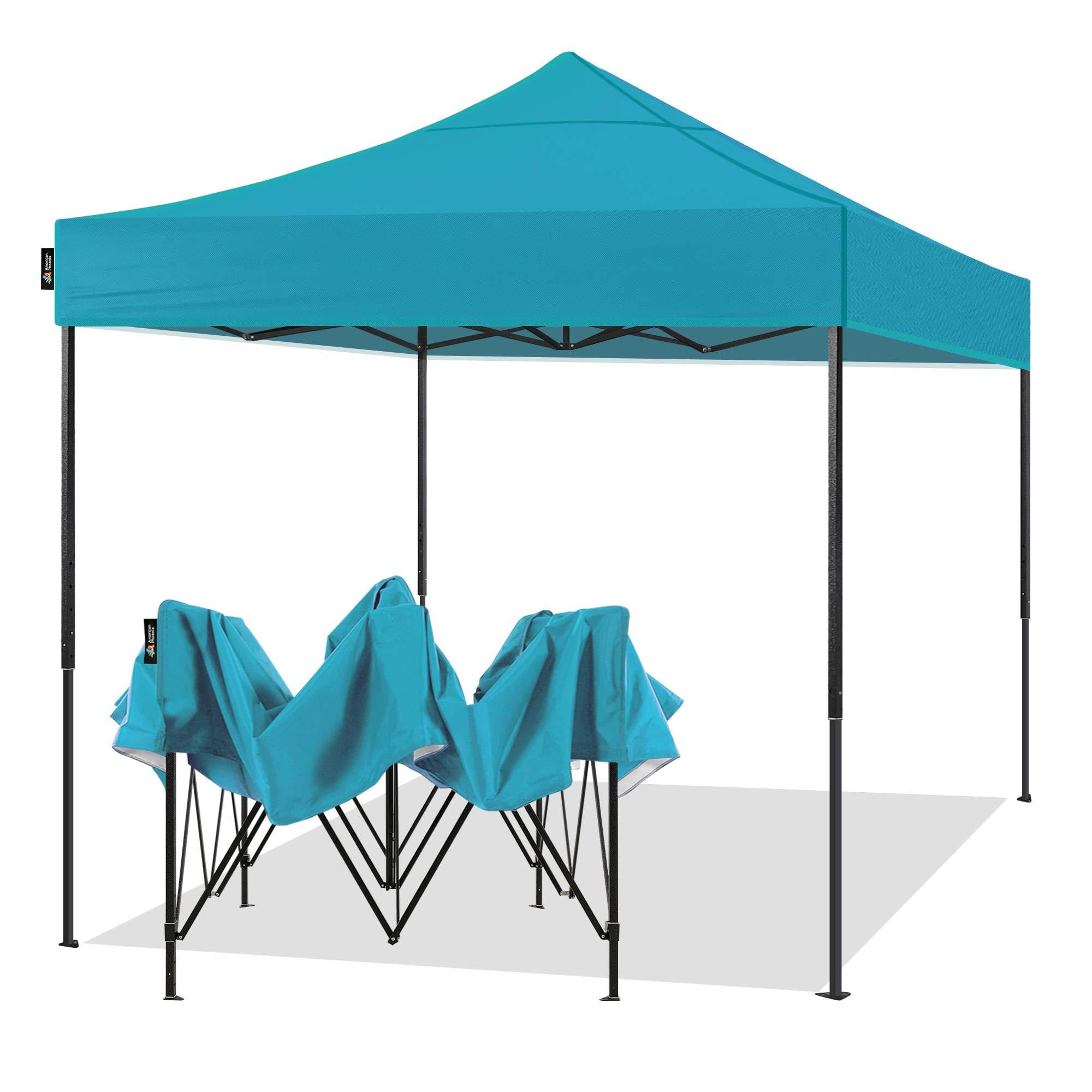 , Beige White Frame 10x10FT AMERICAN PHOENIX Pop Up Canopy Tent 10x10 Portable Instant Commercial Outdoor Beach Heavy Duty Market Shelter 