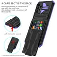 thumbnail image 2 of for Samsung Galaxy A32 5G Sliding Card Slot Back Case with Hidden Kickstand, Hybrid TPU + PC Fall Prevention Shock Absorption Anti-drop Protective Phone Case Cover for Galaxy A32 5G, Purple, 2 of 9
