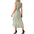 thumbnail image 3 of INSPIRE CHIC Women's Sleeveless Floral Wrap V Neck Belted Ruffles Midi Sundress, 3 of 5
