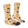 Zufioo Coffee Bun Hot Dog Print Thigh High Socks,Knee High Socks For