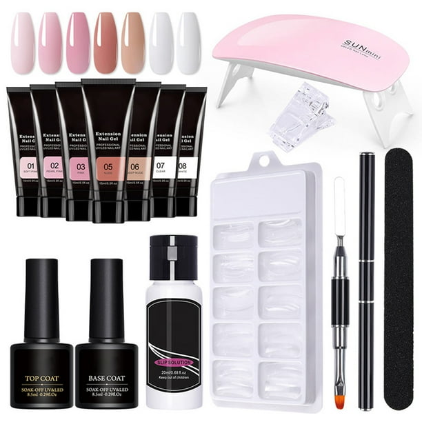 Kit De Iniciación De Gel Para Decoración De Uñas, Kit De Gel De Uñas Profesional Fácil De Usar, Insípido De Larga Duración Con Lámpara De Uñas Para Uso Doméstico