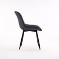 thumbnail image 2 of YOUNIKE Dining Chairs Set of 2, Upholstered Dining Room Chairs with Metal Legs, Faux Leather Kitchen Chairs, Armless Side Chairs, Large Padded, Metal Legs, Gray Purple, 2 of 15