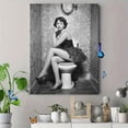 thumbnail image 4 of UXIEQU Vintage Woman Sitting On Toilet Canvas Wall Art Print 15.75x11.81 Inches, 4 of 8
