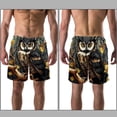 thumbnail image 3 of luoweisi Men's Beach Shorts Quick Dry Swim Trunks with Mesh Lining Cartoon Owl 2XL, 3 of 5