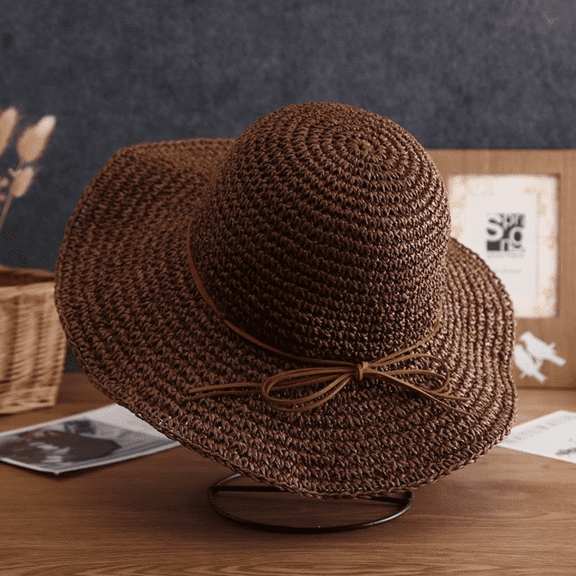 Sales 2026 Under $5 Coffee Straw Hat for Women GIJNRIUIUA Hat Fisherman's Hat Large Brim Hat Sun Hat Folding Sun Hat Hat Hat Women's Sunblock Summer Hat Fishing Cap