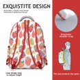 thumbnail image 5 of White Strawberry Plants Fruit Backpack for School,Cute School Bag,Schoolbag with Adjustable Shoulder Straps & Padded Back,15.3"x11"x7.1"., 5 of 6