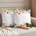 thumbnail image 2 of Spring Floral Outdoor Waterproof Pillow Covers, Summer Pastoral Botanical Decorative Square Throw Pillowcase Sofa Cushion Sham for Patio/Couch/Chair, 24"x24" 2 Pack, 2 of 8